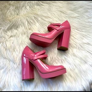 Twice pink Steve maiden Mary Jane platforms